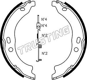 TRUSTING Комплект тормозных колодок, стояночная тормозная с 034.118K