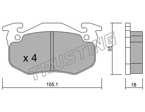 TRUSTING Комплект тормозных колодок, дисковый тормоз 038.4