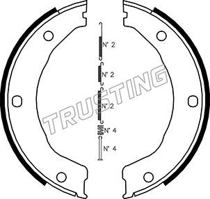 TRUSTING Комплект тормозных колодок, стояночная тормозная с 040.158K