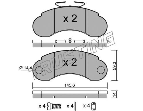 TRUSTING Комплект тормозных колодок, дисковый тормоз 057.1