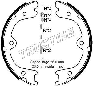 TRUSTING Комплект тормозных колодок, стояночная тормозная с 067.201K