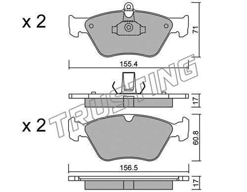 TRUSTING Комплект тормозных колодок, дисковый тормоз 130.0