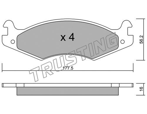 TRUSTING Комплект тормозных колодок, дисковый тормоз 135.0