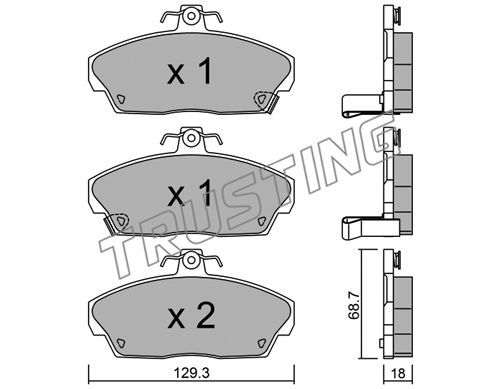 TRUSTING Комплект тормозных колодок, дисковый тормоз 177.0