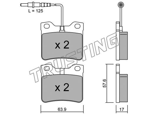 TRUSTING Комплект тормозных колодок, дисковый тормоз 199.0
