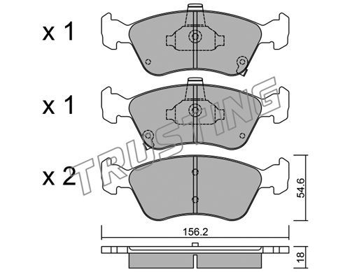 TRUSTING Комплект тормозных колодок, дисковый тормоз 296.0
