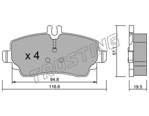 TRUSTING Комплект тормозных колодок, дисковый тормоз 319.1