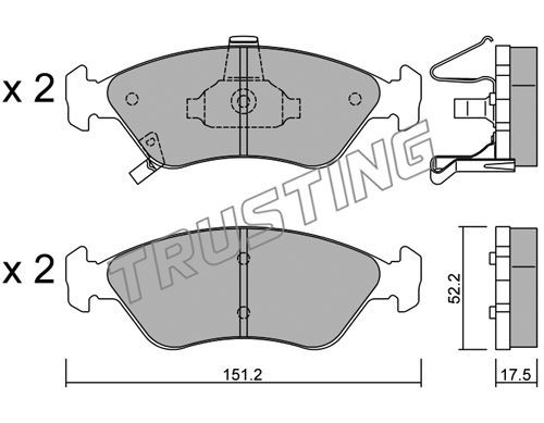 TRUSTING Комплект тормозных колодок, дисковый тормоз 380.0