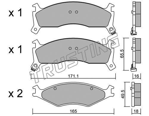 TRUSTING Комплект тормозных колодок, дисковый тормоз 384.0