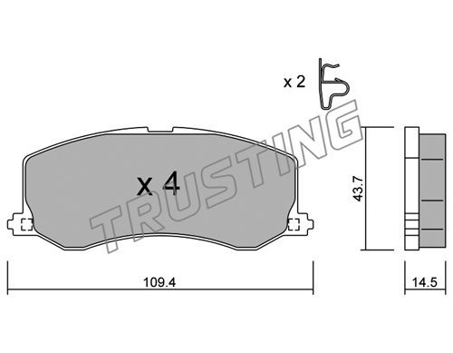 TRUSTING Комплект тормозных колодок, дисковый тормоз 432.0