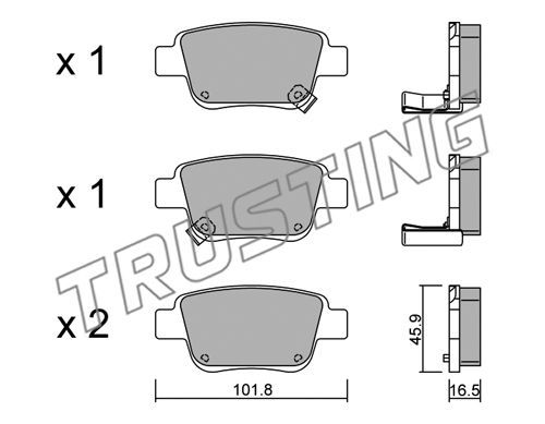 TRUSTING Комплект тормозных колодок, дисковый тормоз 467.0