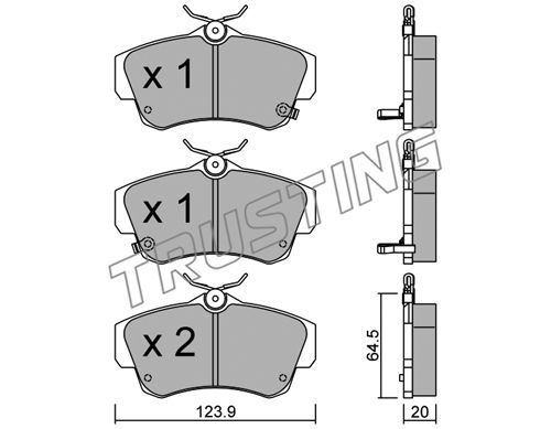 TRUSTING Комплект тормозных колодок, дисковый тормоз 537.0