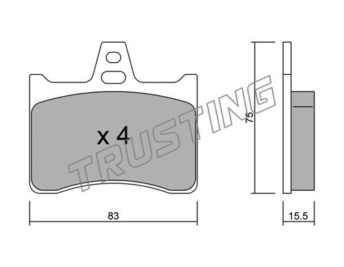 TRUSTING Комплект тормозных колодок, дисковый тормоз 547.0