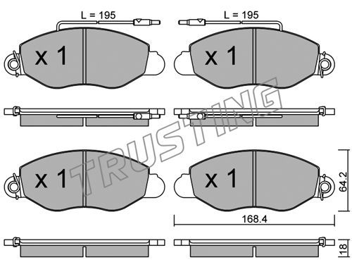 TRUSTING Комплект тормозных колодок, дисковый тормоз 552.1