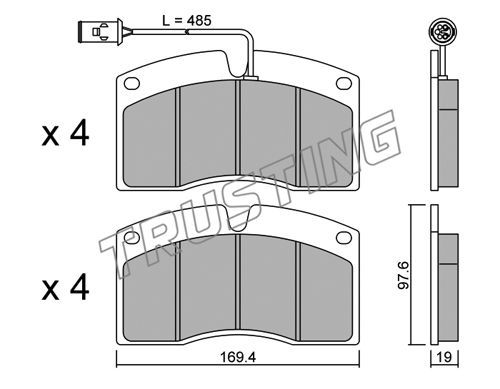 TRUSTING Комплект тормозных колодок, дисковый тормоз 664.1