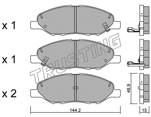 TRUSTING Комплект тормозных колодок, дисковый тормоз 827.0