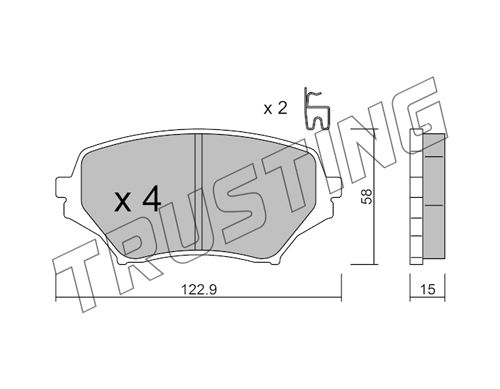 TRUSTING Комплект тормозных колодок, дисковый тормоз 887.0