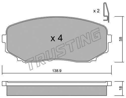 TRUSTING Комплект тормозных колодок, дисковый тормоз 889.0