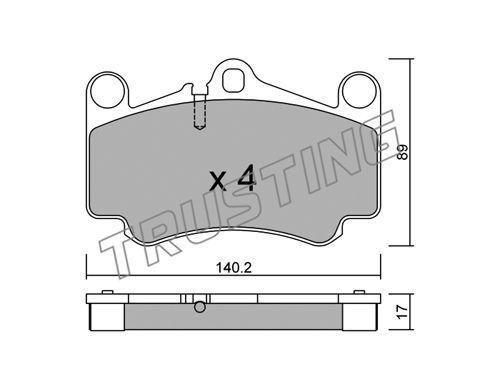 TRUSTING Комплектующие, тормозная колодка 9100