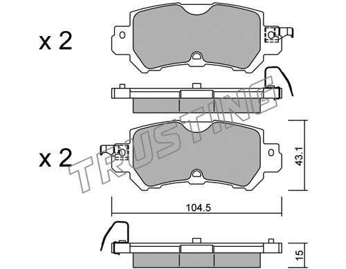 TRUSTING Комплект тормозных колодок, дисковый тормоз 986.0