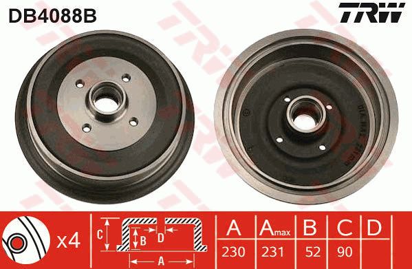 TRW Тормозной барабан DB4088B