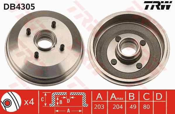 TRW Piduritrummel DB4305