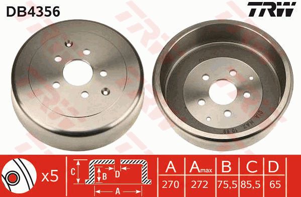 TRW Тормозной барабан DB4356