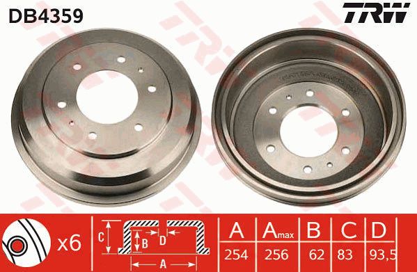 TRW Тормозной барабан DB4359