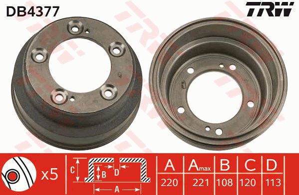 TRW Тормозной барабан DB4377