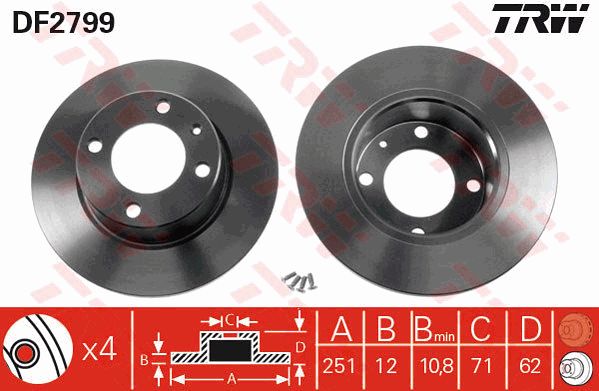 TRW Piduriketas DF2799