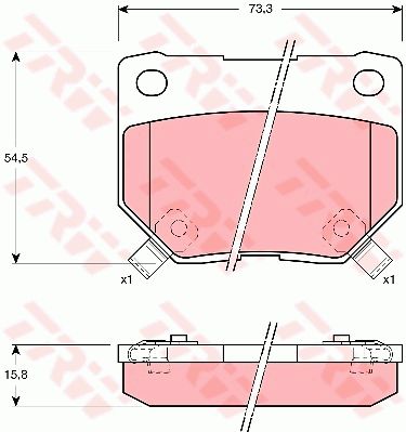 TRW Piduriklotsi komplekt,ketaspidur GDB1007