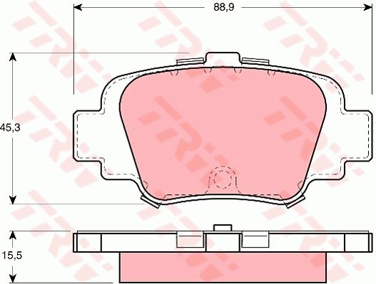 TRW Piduriklotsi komplekt,ketaspidur GDB1060