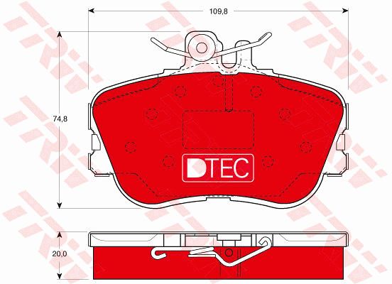 TRW Комплект тормозных колодок, дисковый тормоз GDB1094DTE