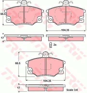 TRW Комплект тормозных колодок, дисковый тормоз GDB1223