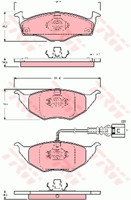 TRW Комплект тормозных колодок, дисковый тормоз GDB1474