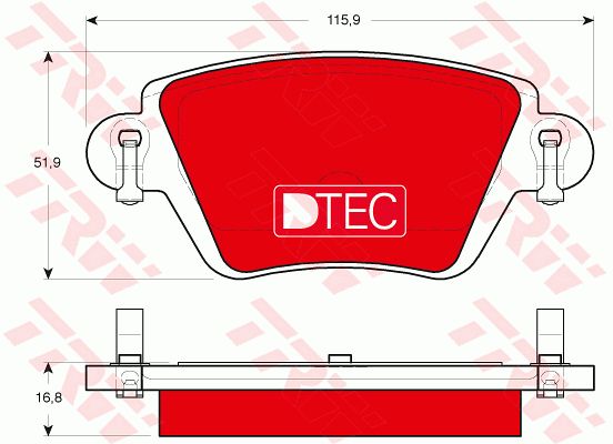 TRW Комплект тормозных колодок, дисковый тормоз GDB1525DTE