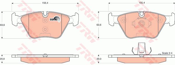 TRW Piduriklotsi komplekt,ketaspidur GDB1531