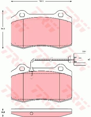 TRW Комплект тормозных колодок, дисковый тормоз GDB1644