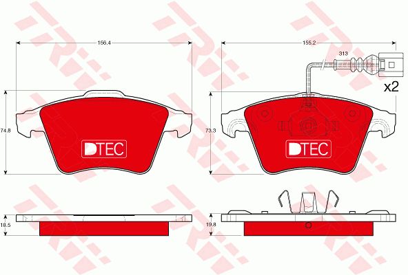 TRW Комплект тормозных колодок, дисковый тормоз GDB1651DTE