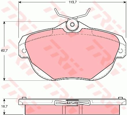 TRW Piduriklotsi komplekt,ketaspidur GDB1664