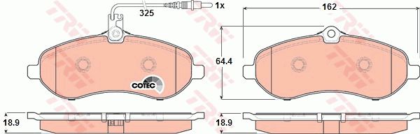 TRW Комплект тормозных колодок, дисковый тормоз GDB1718