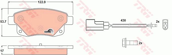 TRW Комплект тормозных колодок, дисковый тормоз GDB1725