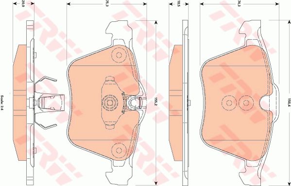 TRW Комплект тормозных колодок, дисковый тормоз GDB1835