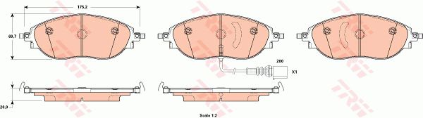 TRW Комплект тормозных колодок, дисковый тормоз GDB1918