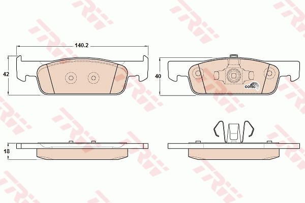 TRW Комплект тормозных колодок, дисковый тормоз GDB2016
