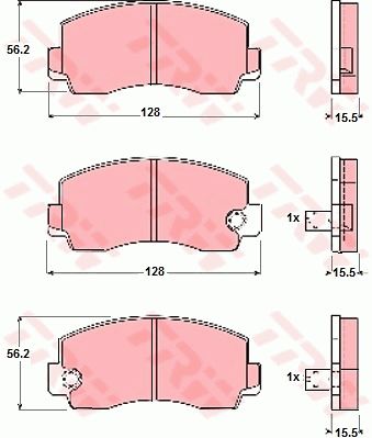 TRW Piduriklotsi komplekt,ketaspidur GDB212