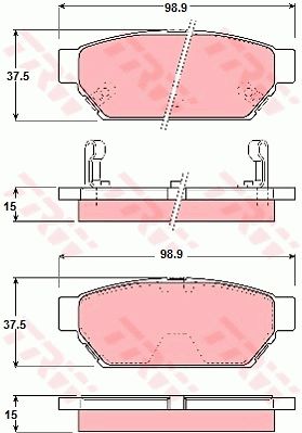 TRW Piduriklotsi komplekt,ketaspidur GDB3045