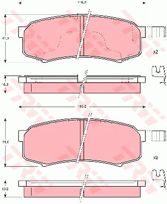 TRW Piduriklotsi komplekt,ketaspidur GDB3110