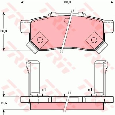 TRW Piduriklotsi komplekt,ketaspidur GDB3160