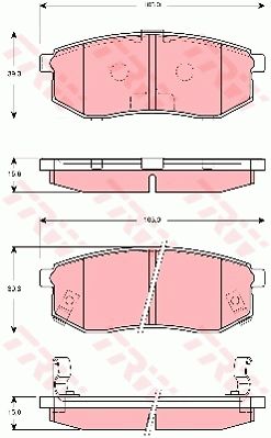 TRW Piduriklotsi komplekt,ketaspidur GDB3260